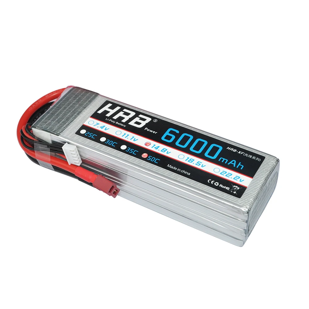 HRB 14,8 V 6000mAh 50C Burst 100C 4S Lipo литий-полимерный аккумулятор Bateria AKKU для радиоуправляемого автомобиля квадрокоптера вертолета самолета