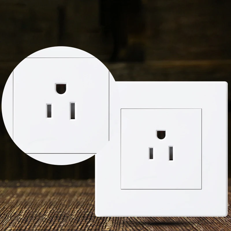 

86X86mm US Standard Power Wall Socket White Panel 125V 15A Electric Socket Wall Power Outlet Panel US Plug P5