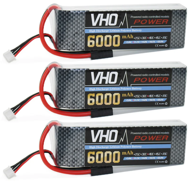 

VHO 3S RC lipo battery 3PCS 11.1v 6000mAh 40C Max 80C For RC Helicopter Truck Car Airplane Quadcopter Free shipping