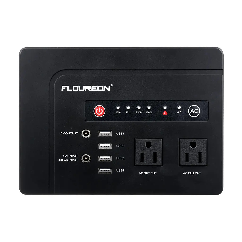 Floureon портативный 200 Вт(макс) Станция power Bank с AC120V DC выходами 4 usb порта Солнечный вход для MacBook ноутбука телефона кемпинга