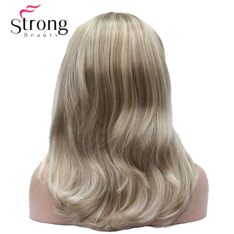 StrongBeauty Средний блонд выделяет естественные Легкие волны тепла ОК синтетический парик с головной повязкой выбор цвета - Цвет: L16-613