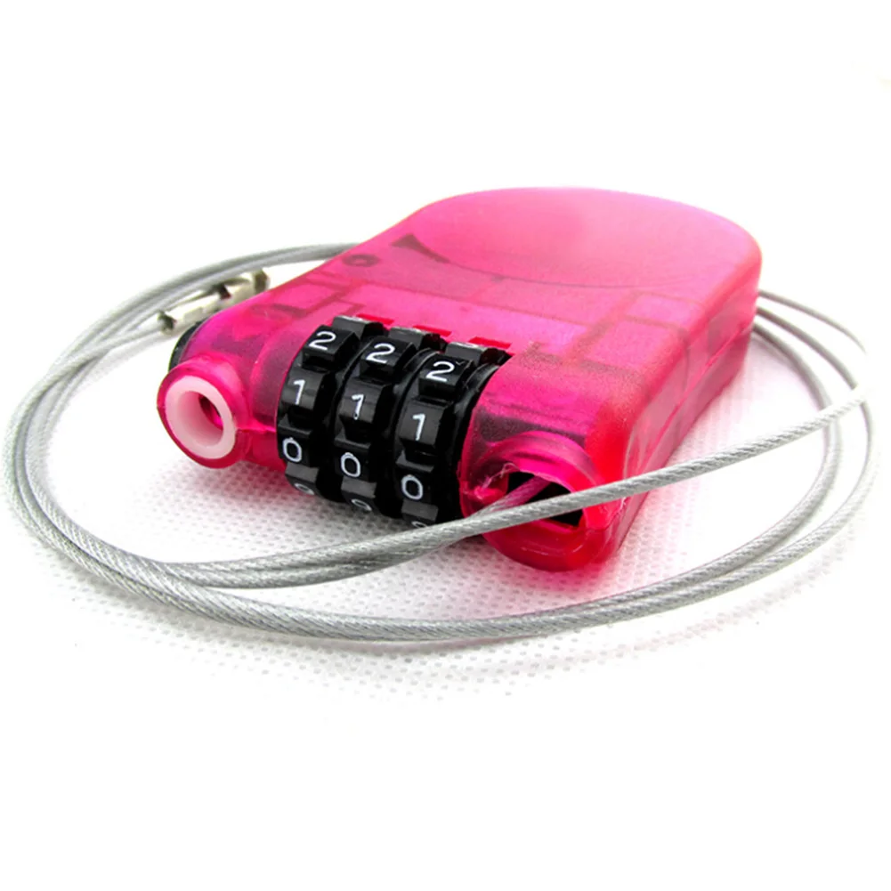 

Extendable Wire Anti Theft Bicycle Parts Long Roller Mini Cable Lock Rope 3 Digit Security Pram Ski Code Padlock Password