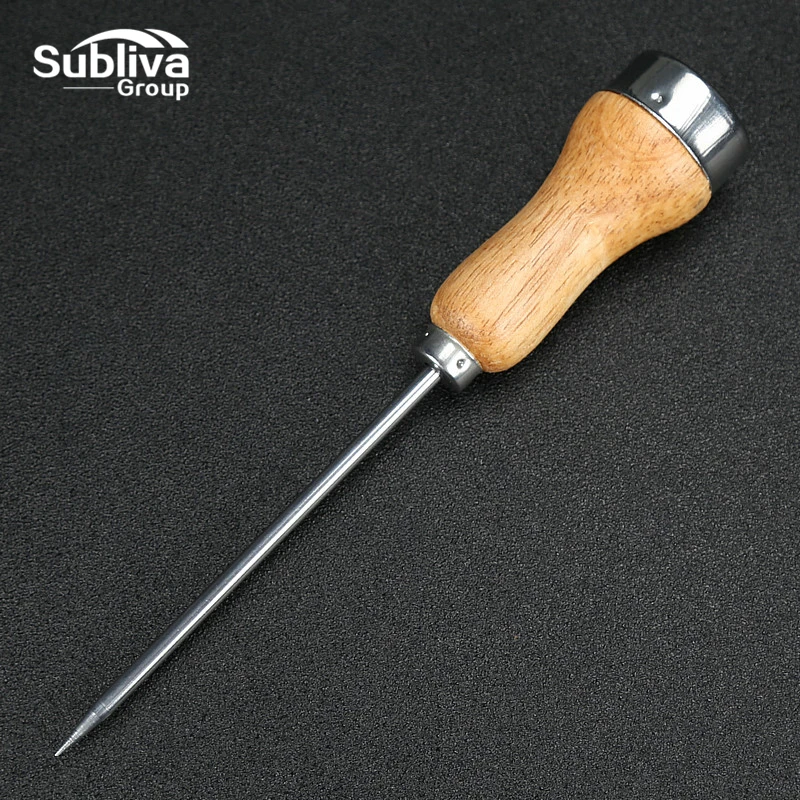 

304 Stainless Steel Ice Pick With Wooden Handle Cocktail Ice Crusher Metal Pick Bar Chisel Household Kitchen Bar Tool