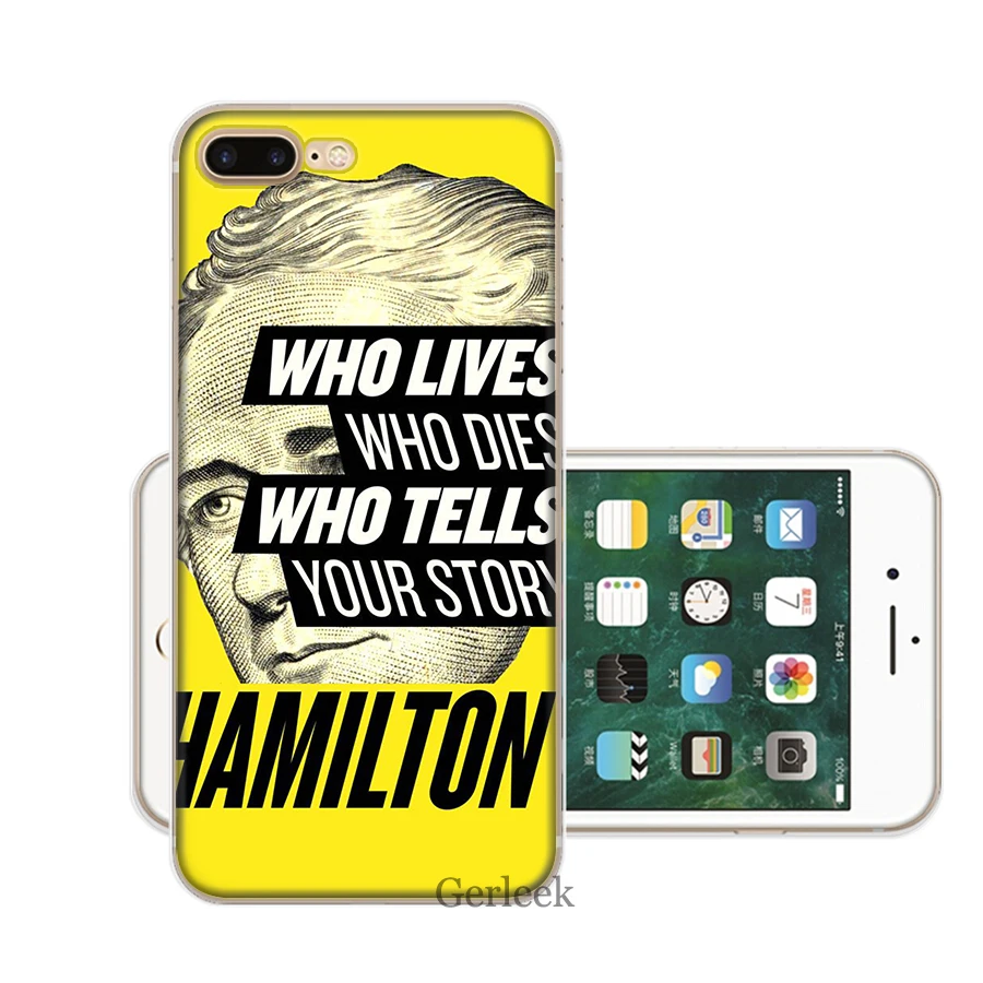 Hamilton музыкальная лирика Телефон чехол для iPhone 7 8 6 6S 5 5S SE iPhone 11 Pro XR X XS максимальный чехол - Цвет: 5