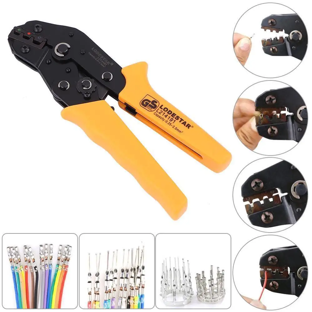 

Terminals Crimping Pliers L214191 Insulated Alloy Steel Capacity 0.25-2.5mm Crimp Tool AWG22-14 Crimping