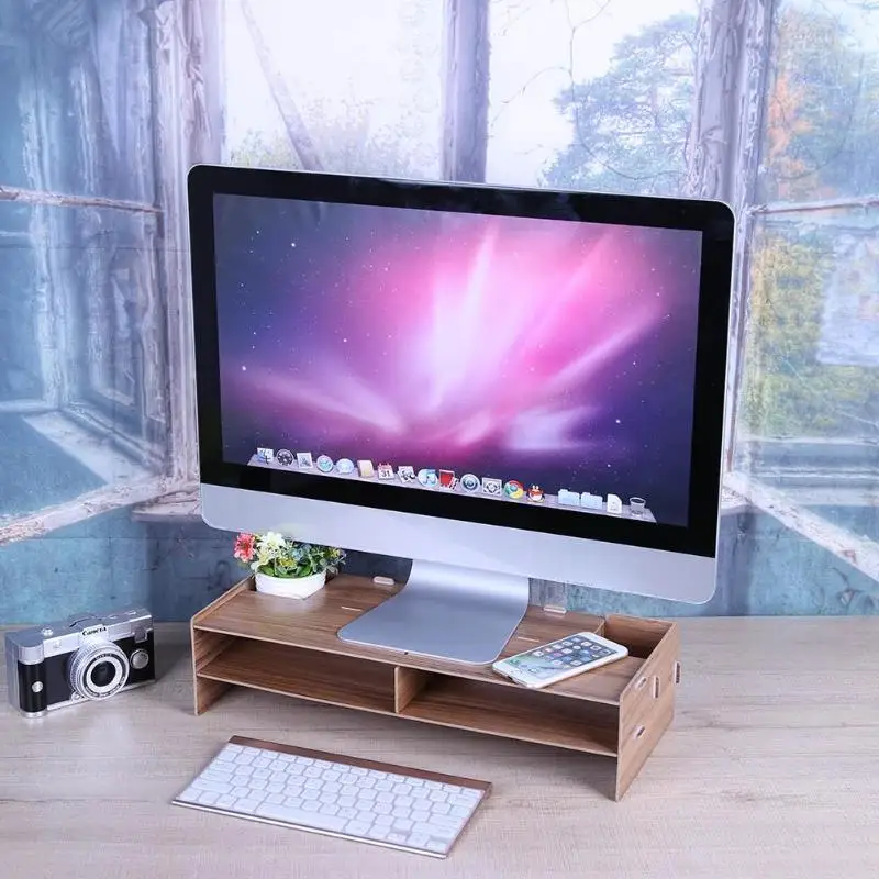 Деревянный органайзер для компьютерного монитора Escritorio tv PC подставка для клавиатуры держатель для офисного стола органайзер для домашнего стола органайзер для хранения