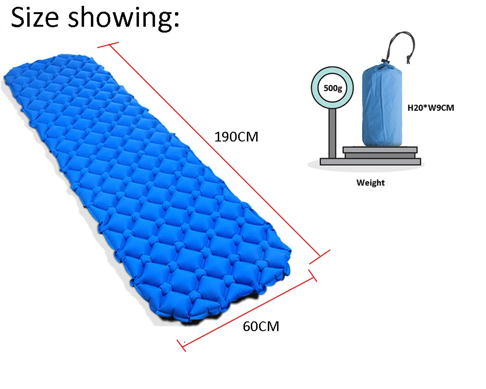 

Air Mattress Sleeping Pad Camping Mat Ultralight TPU Outdoor Inflatable Bed Portable Blanket Moistureproof Pad for Tent