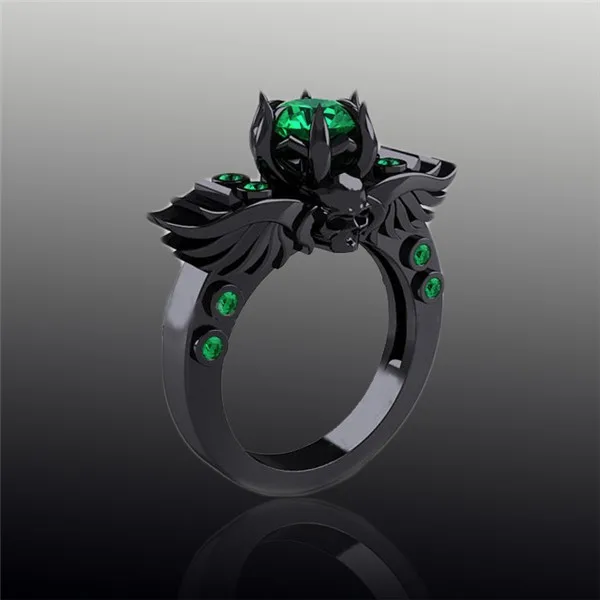 Rn3026 Clical Jewelry Princess Cut Wedding Ring Black Gold Rn3026 Clical Jewelry Princess Cut Wedding Ring Black Gold Filled Cz Women Engagement Rings Gothic Skull