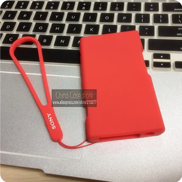 

RED Silicone Gel Skin Case for Sony Walkman NW-A35 A45 A46 A36 A37HN MP3 Rubber Cover + Wrist rope