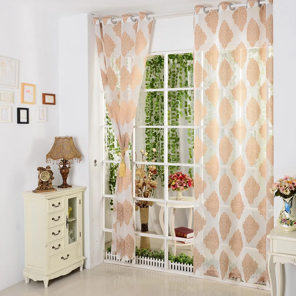 Online kopen wholesale sheer bruine gordijnen uit china sheer ...