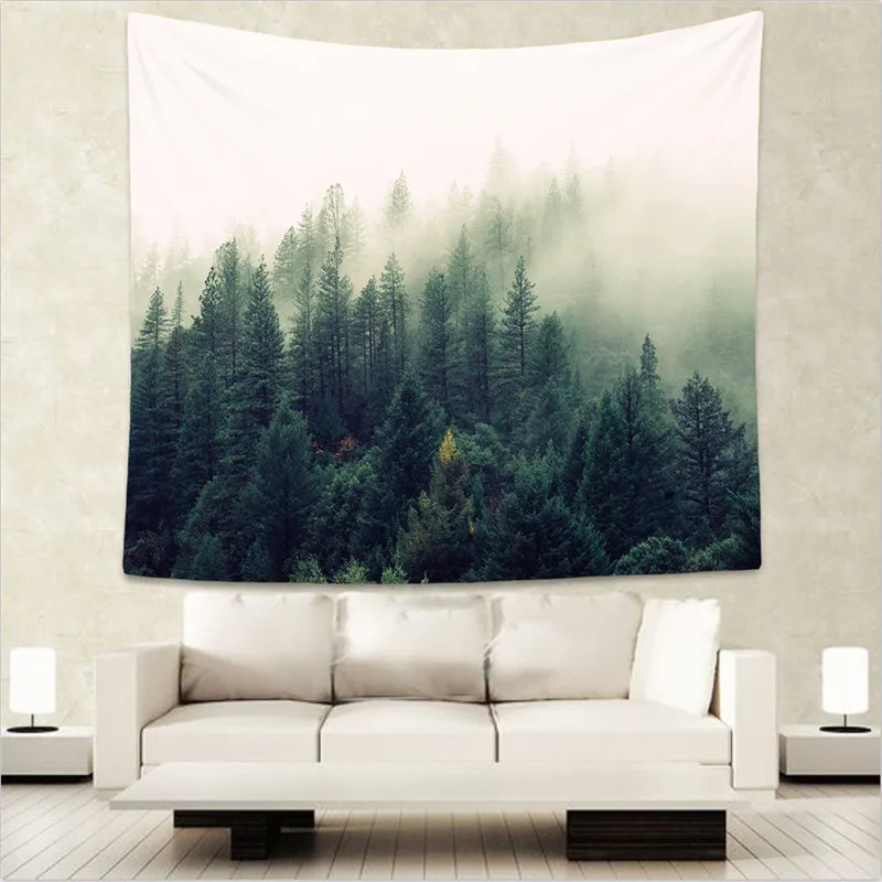 

Forest Scenery Tapestry Wall Hanging Sandy Beach Picnic Throw Rug Blanket Camping Tent Travel Mattress Sleeping Pad WE