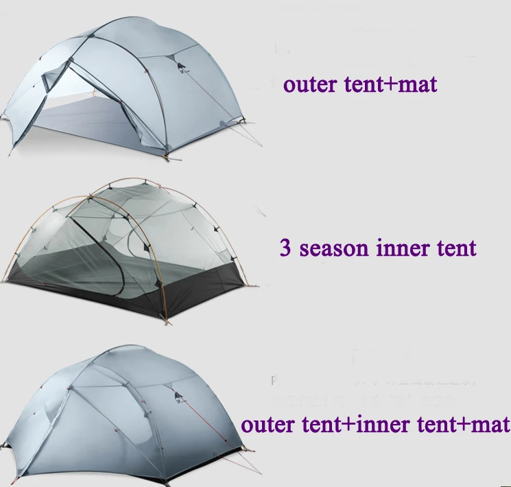 Новинка 3 человек 4 сезон 15D Сверхлегкий Палатка для кемпинга на открытом воздухе для пеших прогулок Высокое качество водонепроницаемые палатки