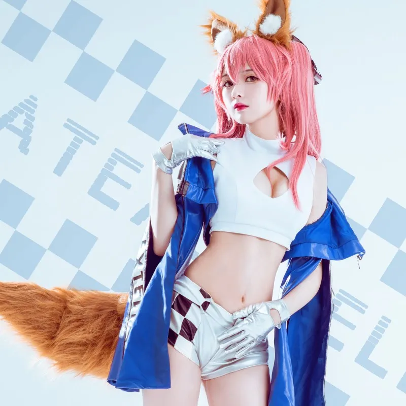 Игра Fate Grand Order Fate/Extra NeroTamamo No Mae гоночный костюм Cos красный и синий униформа косплей костюм для женщин
