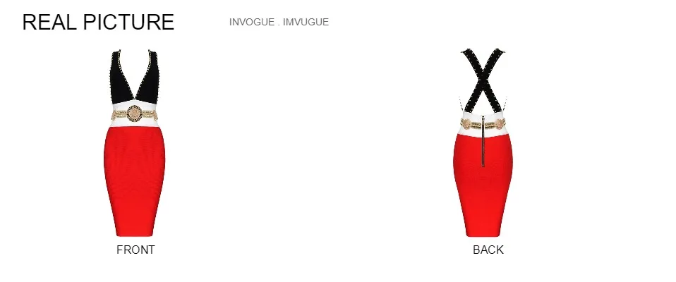 INVOGUE. IMVOGUE элегантный бриллианты дизайн Sexy V образным вырезом цвет блока рукавов знаменитости Бандажное платье
