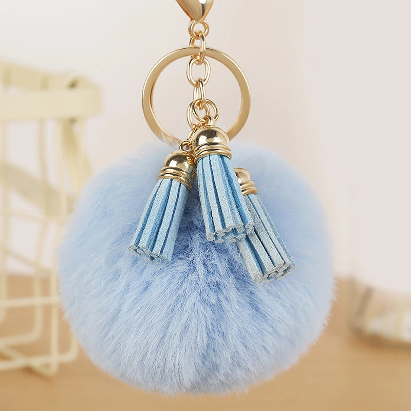 

Fashion Hairball Tassel Bag Key Chain Women Girls Sweet Cute Pompom Key Ring Bag Car Hairy Pendant Christmas Gift Key Holder
