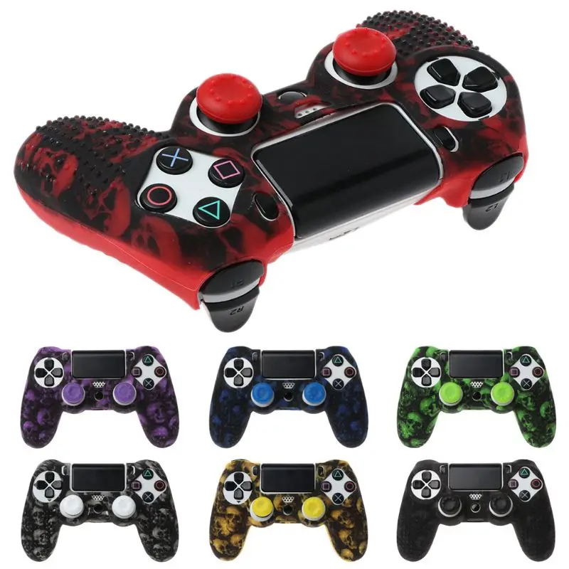 

Anti Slip Silicone Protective Skin Case For PlayStation PS4 With Thumb Stick Cap