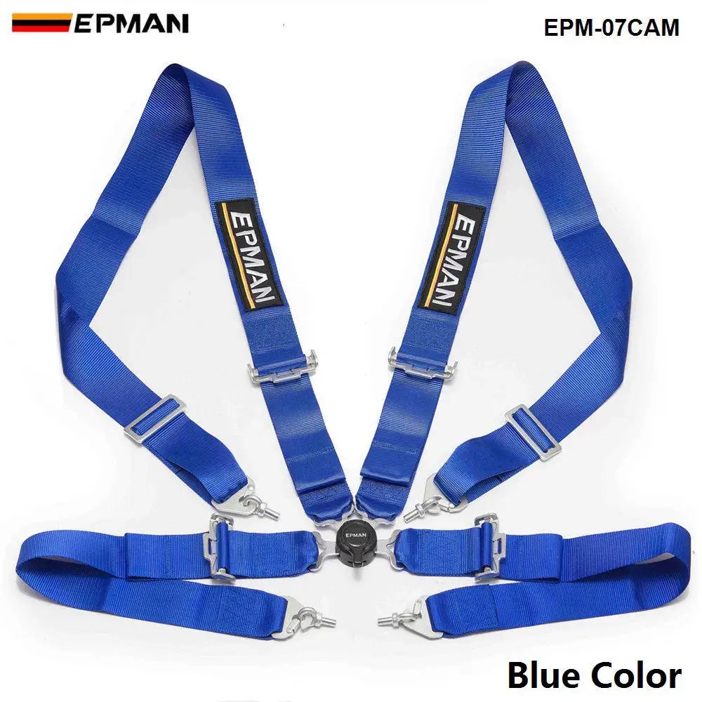 Epman Универсальный 4-точечный " нейлоновый ремень безопасности Camlock гоночный ремень безопасности EPM-07CAM - Название цвета: Синий