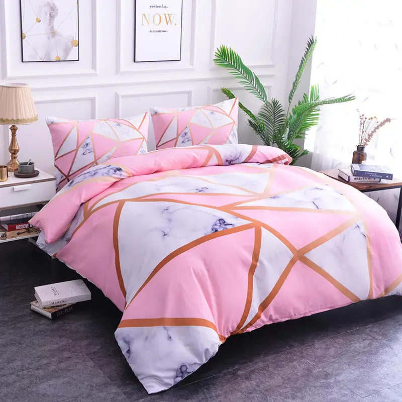 

Soft Marble Pattern Bedding Sets Duvet Cover Set 2/3pcs Geometric Bed Set Twin Double Queen Quilt Cover Bedclothes