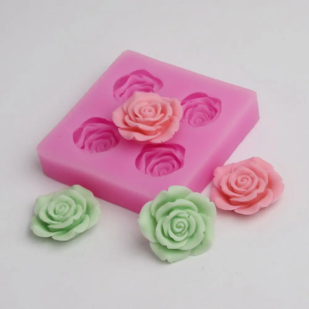 3D Rose Flower Soap Making Molds Sugar Craft Chocolate Cake Decoration Cookies Silicone Mold DIY Pottery Resin Craft Mould