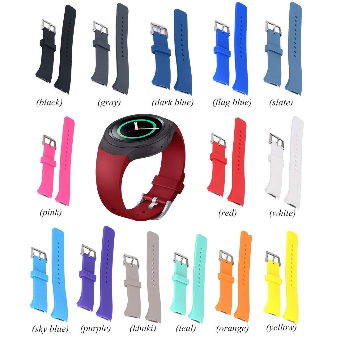 

High quality luxury replacement strap for Samsung Gear S2 R720 R730 smart watch wristband Breathable silicone sports