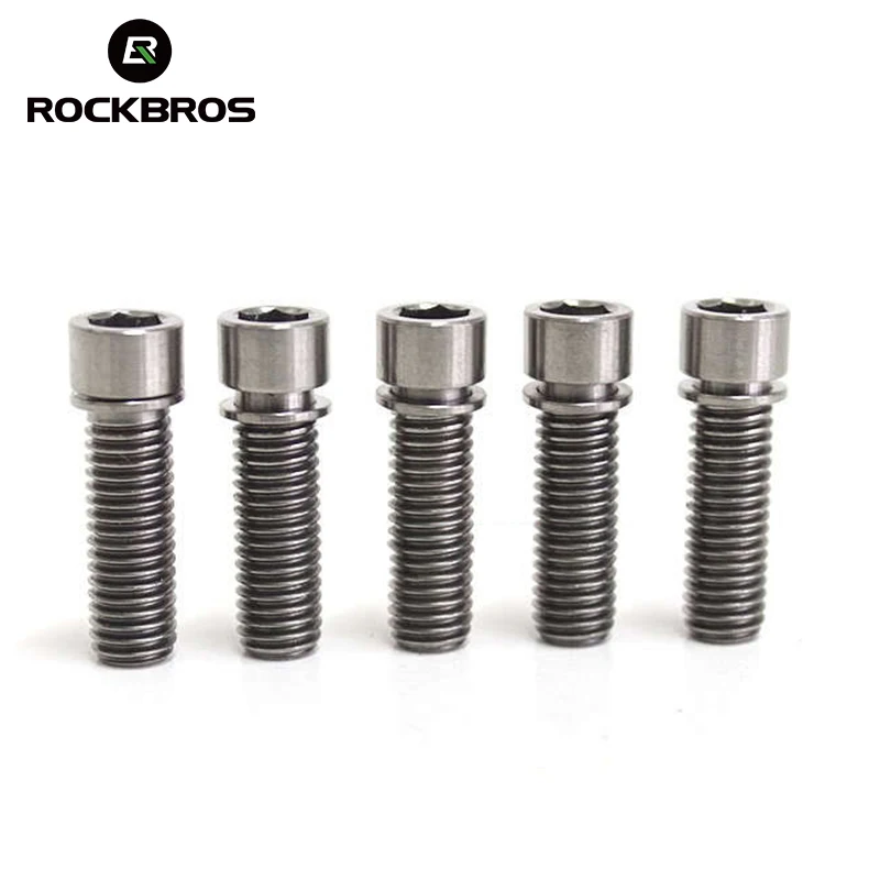 

ROCKBROS Cycling Bike Bicycle Screws Titanium Ti Bolt M7 x 25mm 10pcs/lot with Washer Repair Tool Kit Bike Bicycle Accessories