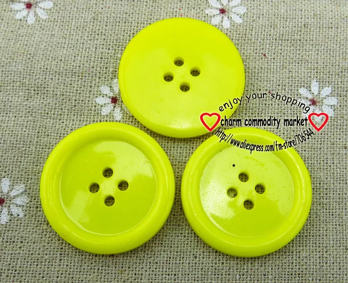 25 шт 30 мм Смешанные Черные Окрашенные Пластиковые кнопки пальто сапоги швейная одежда аксессуары бренд пользовательские кнопки Круглый P-094-1 - Цвет: Yellow