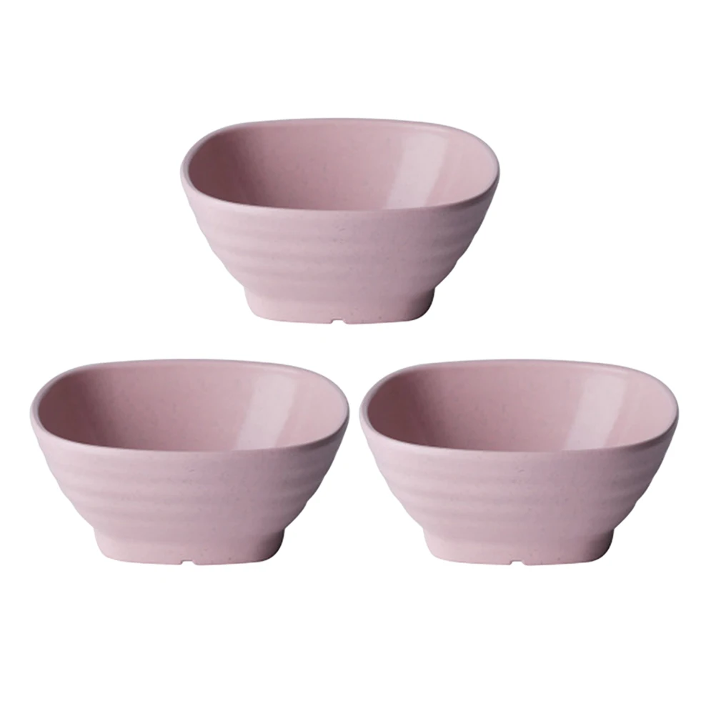 3pcs Kitchen Tableware Rice Noodle Salad Bowl Dish Wheat Straw Snacks Dish Tableware Small Breakfast Dish