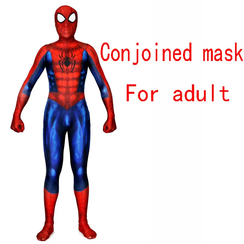 Взрослый Детский костюм паука, маскарадный костюм Человека-паука, маска супергероя Zentai badysuit, комбинезоны Человека-паука, костюм на Хэллоуин для мужчин - Цвет: For adult