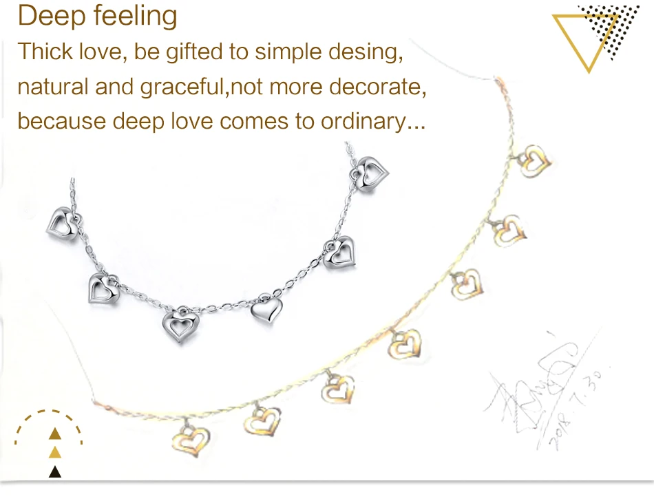 ORSA JEWELS 925 пробы серебро Романтический Для женщин браслет сердце Hallow Форма Шарм Браслеты утонченное украшение для девушки вечерние подарок OSB37