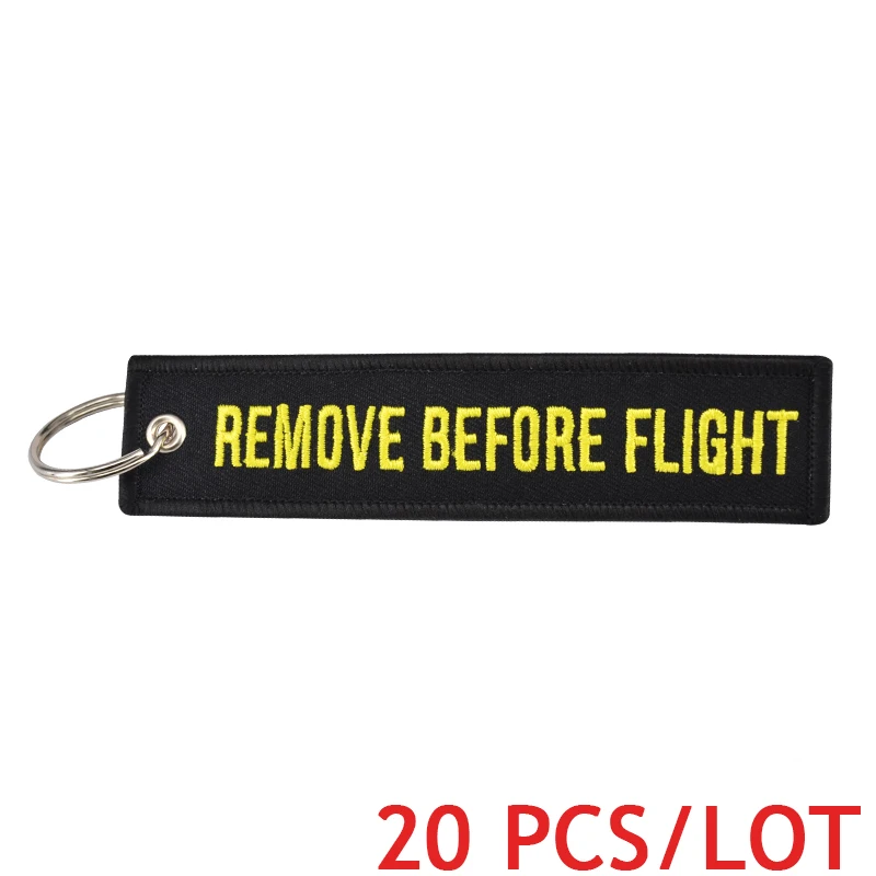 Remove Before Flight Airworthy тег брелоки модный брелок для Авиации Теги OEM брелки Модные украшения 20 шт./лот - Цвет: Black Yellow