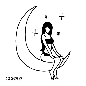 Rocooart CC5 6X6 см маленькая винтажная старошкольная стильная сексуальная женская черно-белая временная татуировка наклейка боди-арт поддельная татуировка