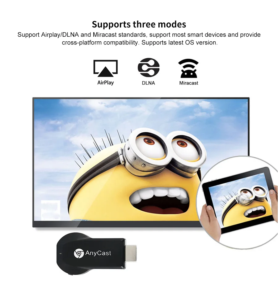 Новая ТВ-палка Anycast M100 двухъядерный H.265 декодер 5G/2,4G 4K HD HDMI Miracast DLNA Airplay WiFi Дисплей приемник ТВ ключ