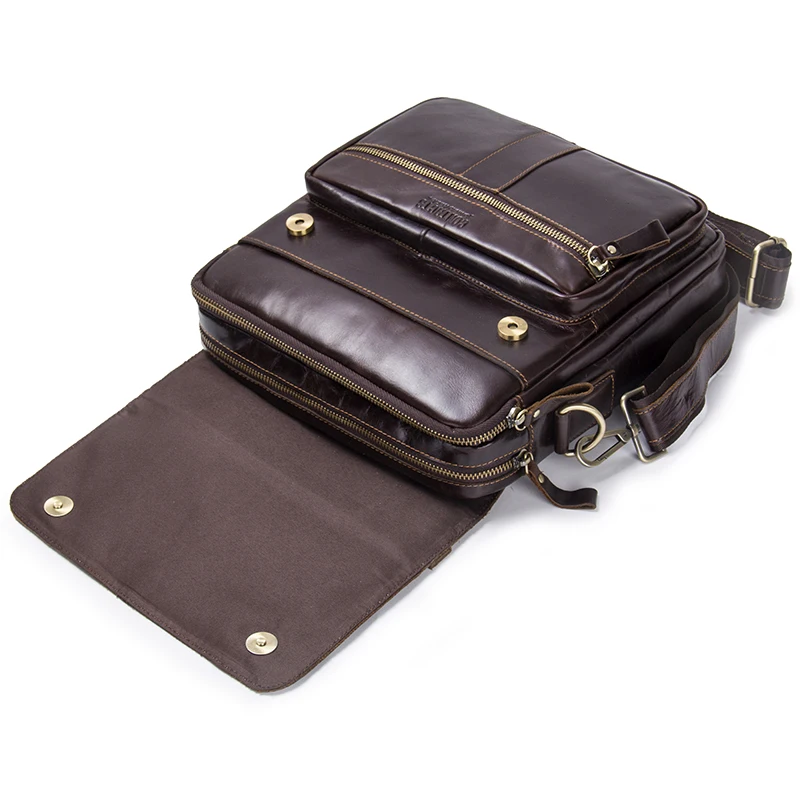  CONTACT'S Brand Design Genuine Leather Shoulder Bag Men Crossbody Messenger Bags Vintage Men's Hand - 32790205379