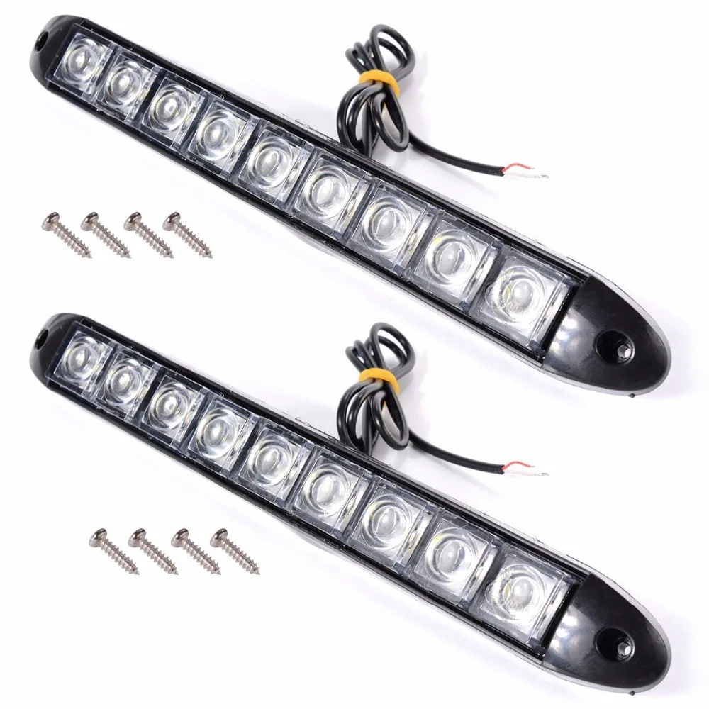 Raoping 2pcs Car DRL 9LED Flexible Silicone Daytime Running Light Kit Fog Lamp Day Driving Daylight Waterproof Super Bright Led