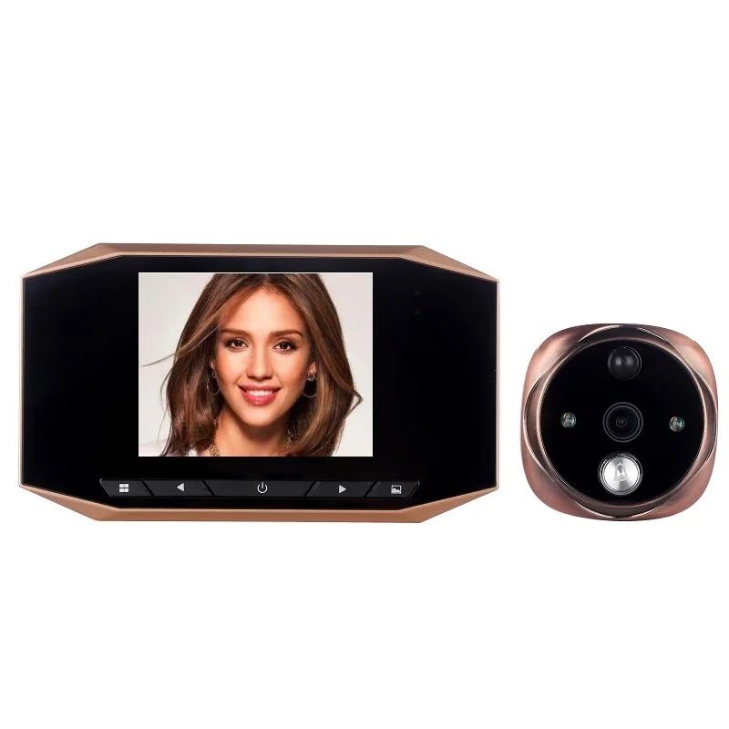 

Hot mirillas puerta digital 3.5 inch LCD PIR motion sensor 4X zoom IR Night vision Photos Take Video Record video call door bell