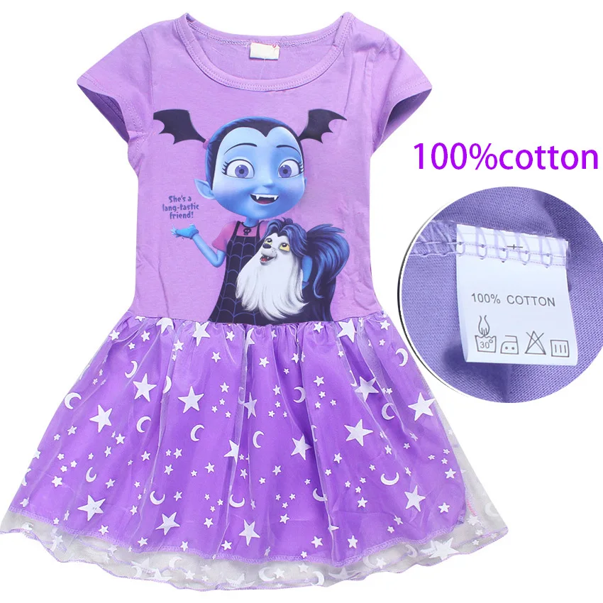 Новинка 2018 платье для маленьких девочек хлопковое с принтом Vampirina рождественское
