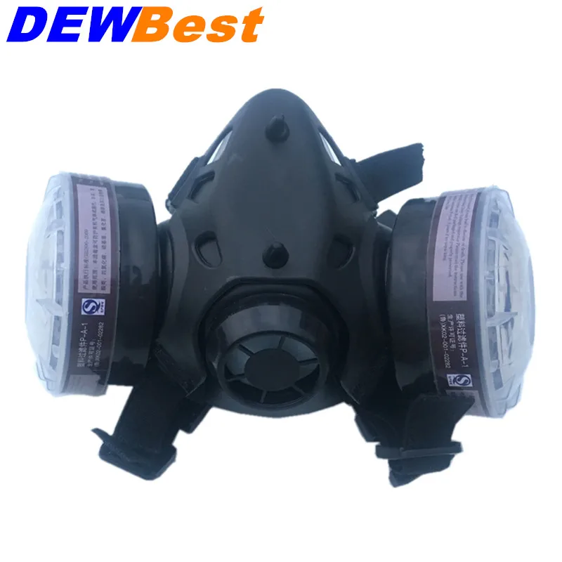 

New Protection Filter Dual Gas Mask Chemical Gas Anti Dust Paint Respirator Face Mask