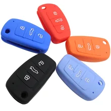Remote 3 Buttons Silicone Folding Flid Car Key Case Cover For Audi A2 A3 A4 A6 A6L A8 S5 Q7 TT Holder