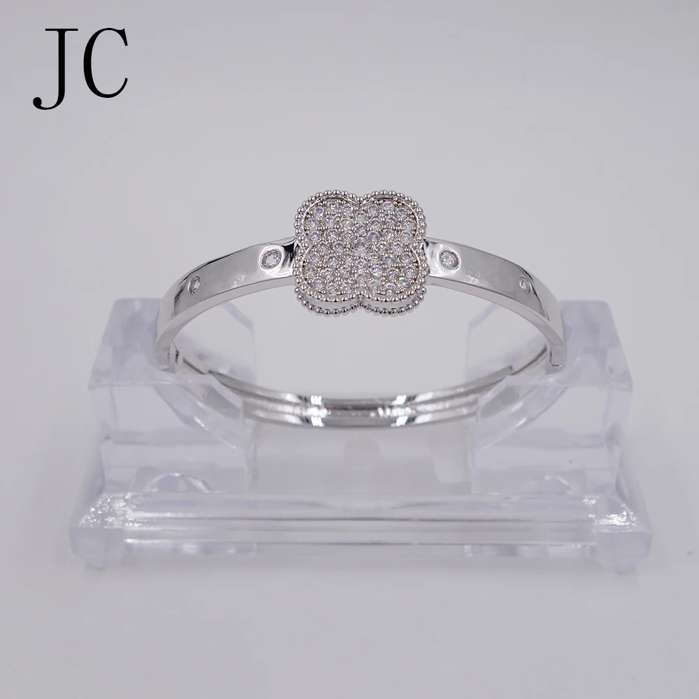 CZ Zircon Love Cuff Bangle Gold Plated Crystal Brand Lover Charm Bracelets Bangles For font b