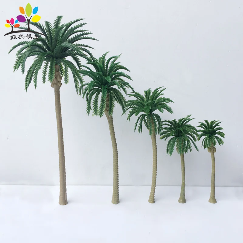 

15 Pieces/lot Plastic Modelo Coconut Palm Trees DIY Architectural Modeling Materials