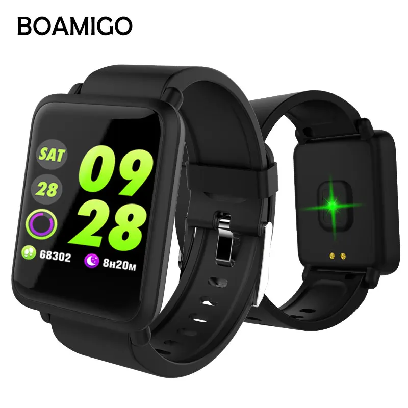 

BOAMIGO Smart Watch Bluetooth Pedometer Heart Rate Blood Oxygen Pressure Call reminder Wrist Smartwatch For Android IOS Phone