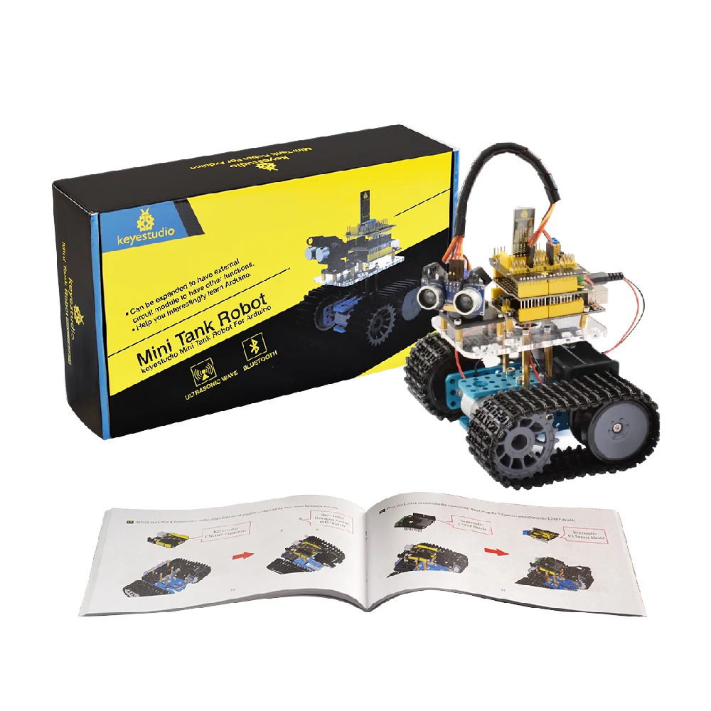Keyestudio DIY Mini Tank Smart Robot car kit для Arduino eduation Программирование + руководство PDF (онлайн) 5