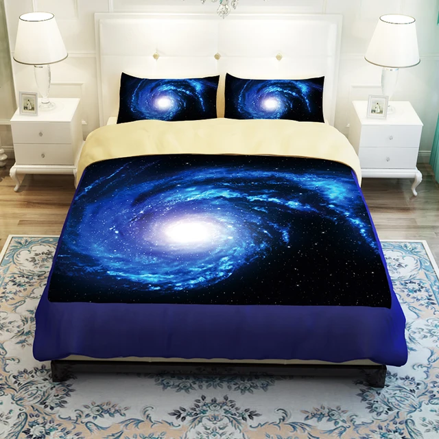 Fancy Blue Spiral Galaxy Universe Bedding Set Duvet Cover ...