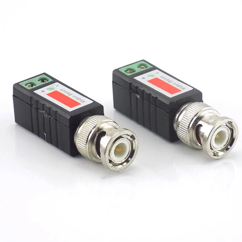 Gakaki 2pcs Cctv Twisted Bnc Passive Video Balun Transceiver Bnc Male Coax Cat5 Camera Utp Cable Coaxial Adapter For Cctv Camera
