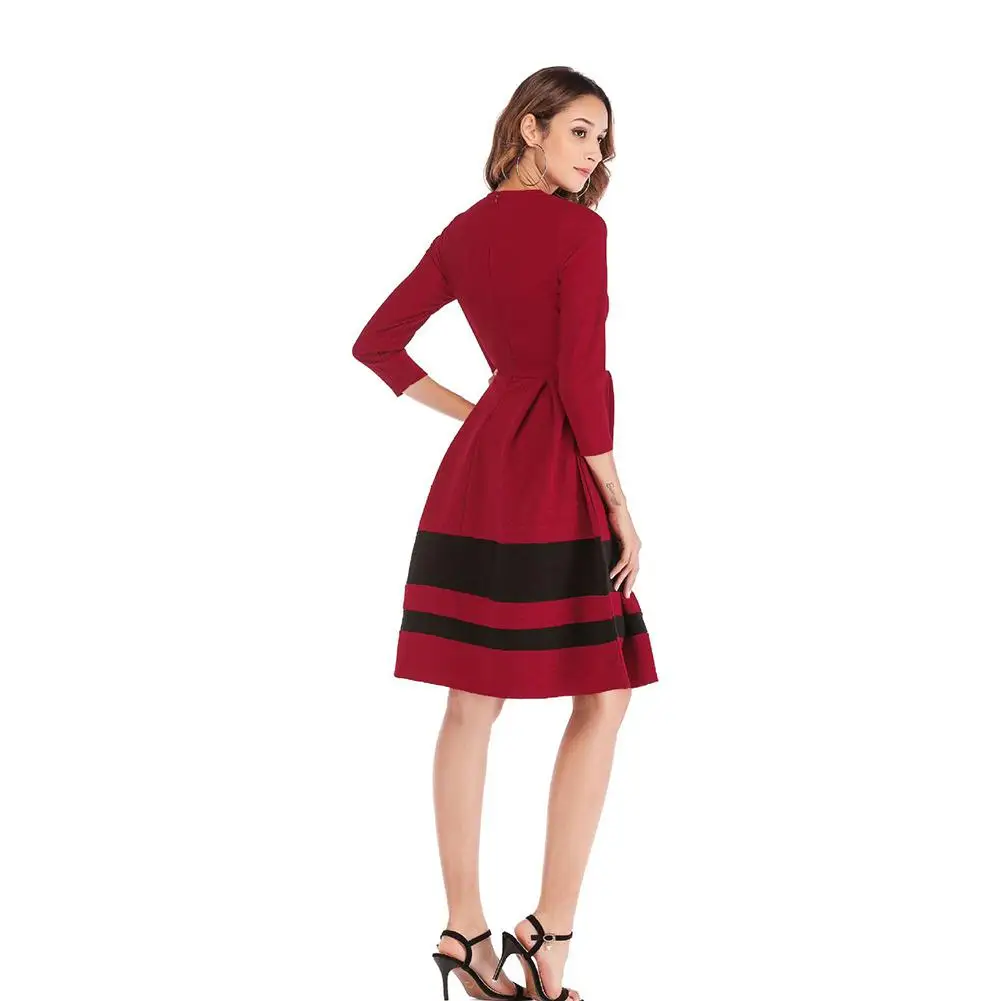 Новое Yfashion женское модное обтягивающее Полосатое платье с коротким рукавом