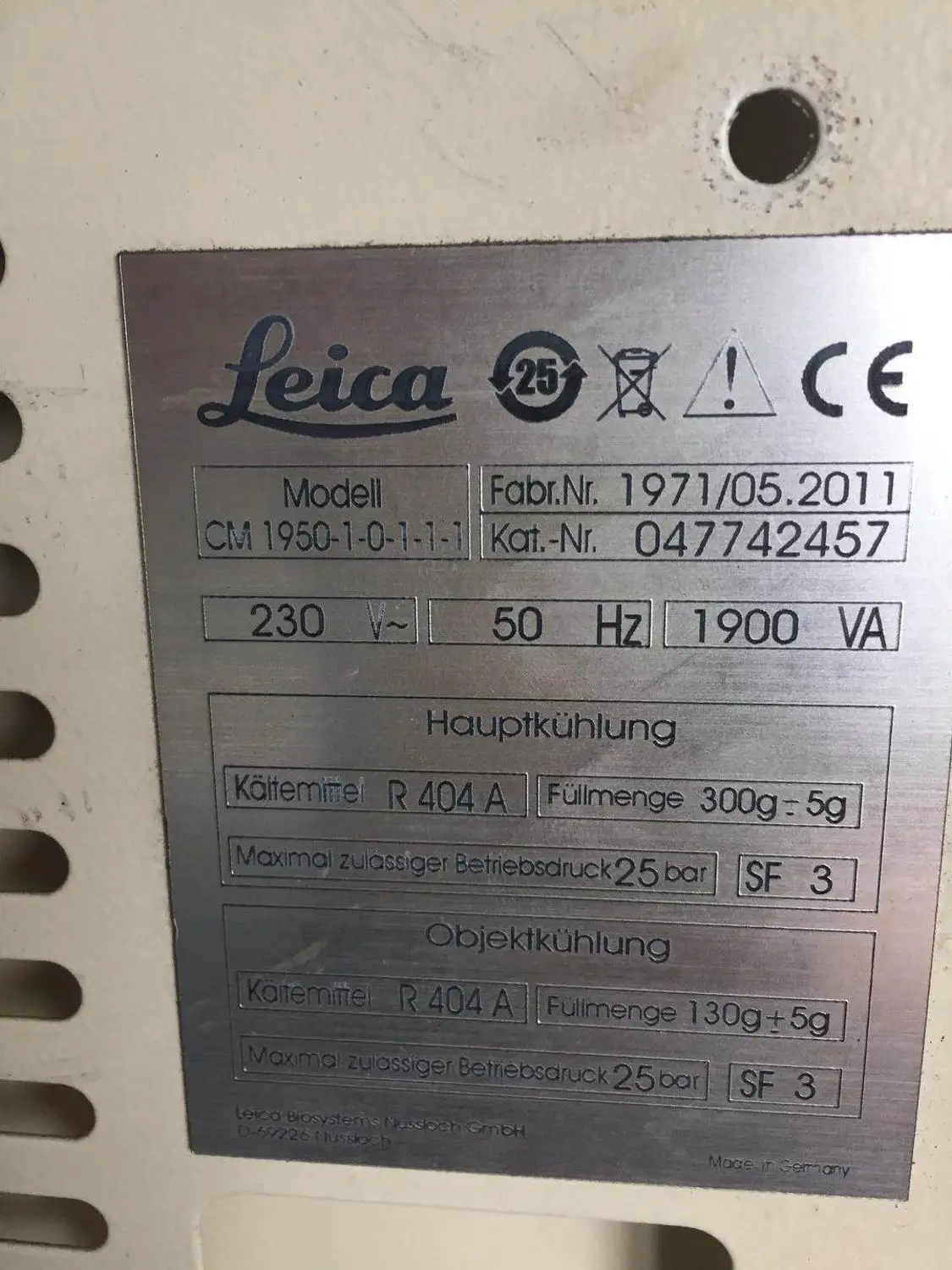 Панель управления для Leica CM1950 замороженный слайсер