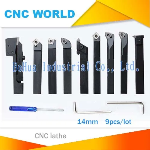 14mm 9pcs/set indexable carbide turnnig tools lathe, lathe cutting
