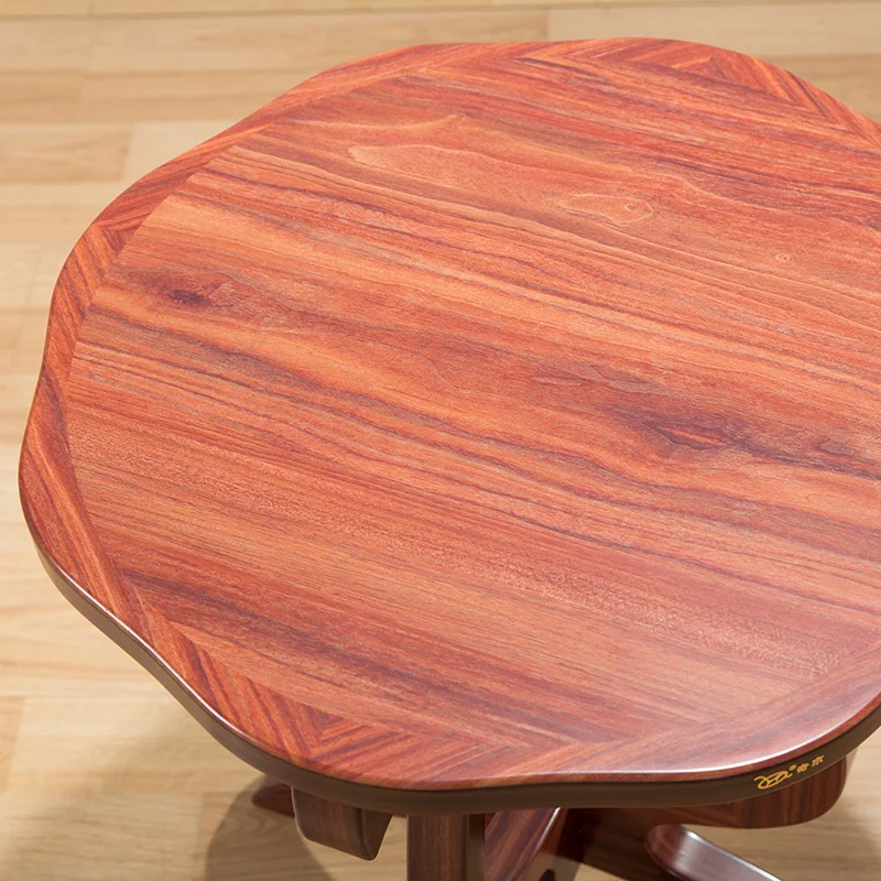 Round retro solid wood tea table antique furniture wooden self-contained end table minimalist suitable for the living room M226