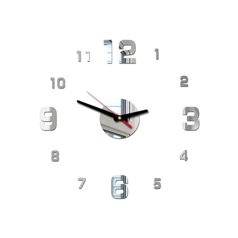 Настенные часы 3D DIY римские цифры акриловые зеркальные часы настенные наклейки для гостиной домашний декор кварцевые иглы и 4jj19 - Цвет: Серебристый