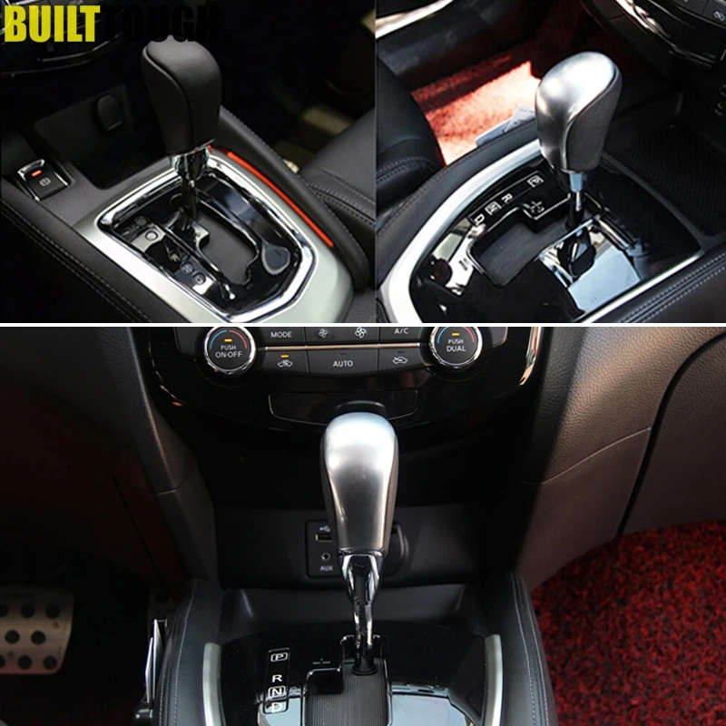 

For Nissan Rogue x-Trail t32 2014-2016 For Sentra 2013-2015 AT Chrome Gear Shift Knob Cover Trim Cap Sticker Garnish Automatic